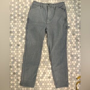 Madewell Garment Dyed Striped Straight Jeans